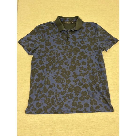 Marc Anthony Other - Marc Anthony Polo Shirt Mens XL Blue Excellent Floral Slim Fit Short Sleeve 0004
